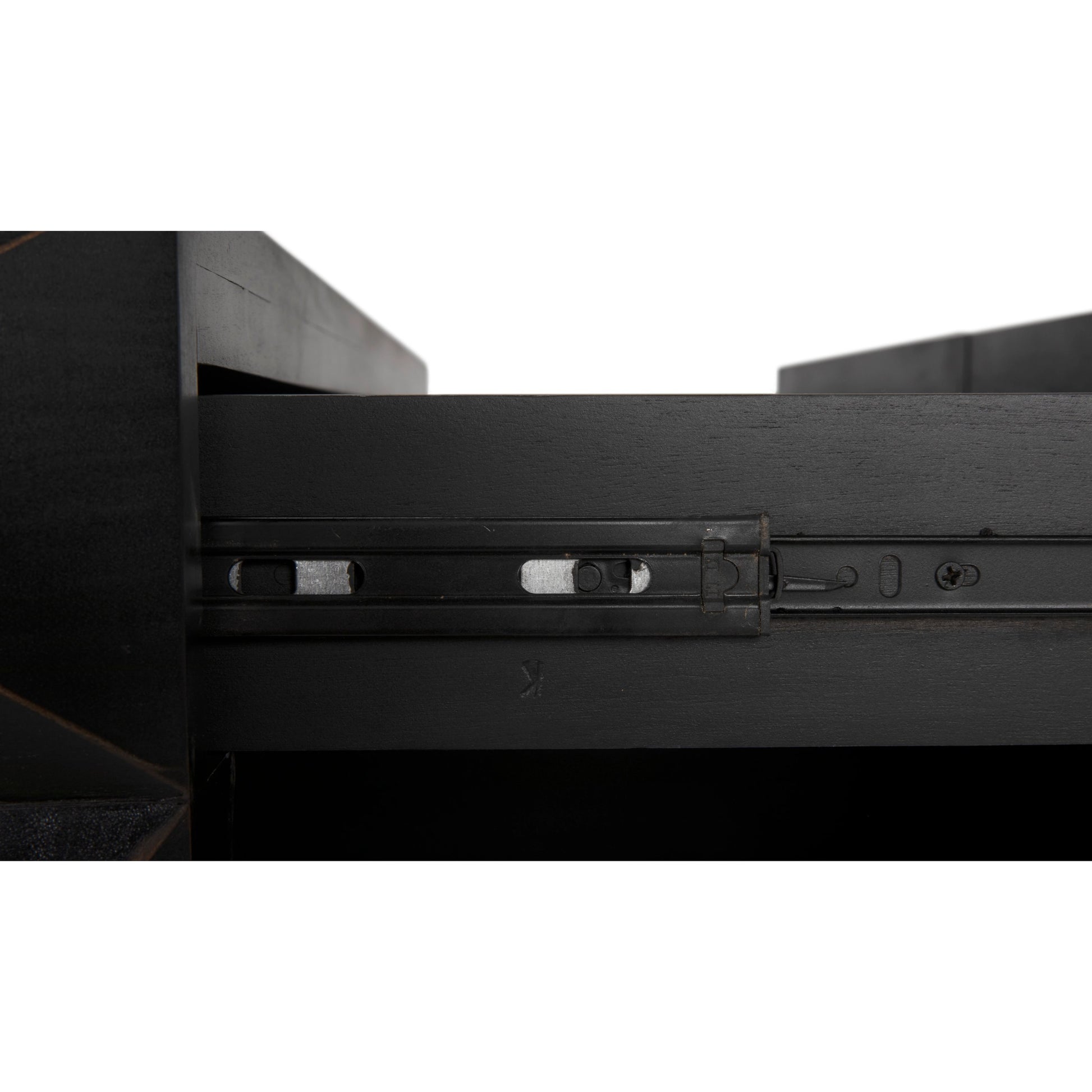 Allegra Dresser by Noir in hand rubbed black. Made from mahogany with brass pulls in a eclectic & global style.