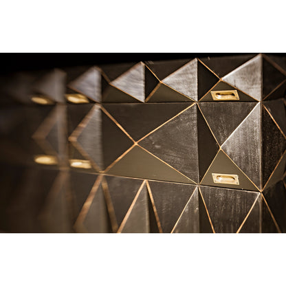 Allegra Dresser by Noir in hand rubbed black. Made from mahogany with brass pulls in a eclectic & global style.