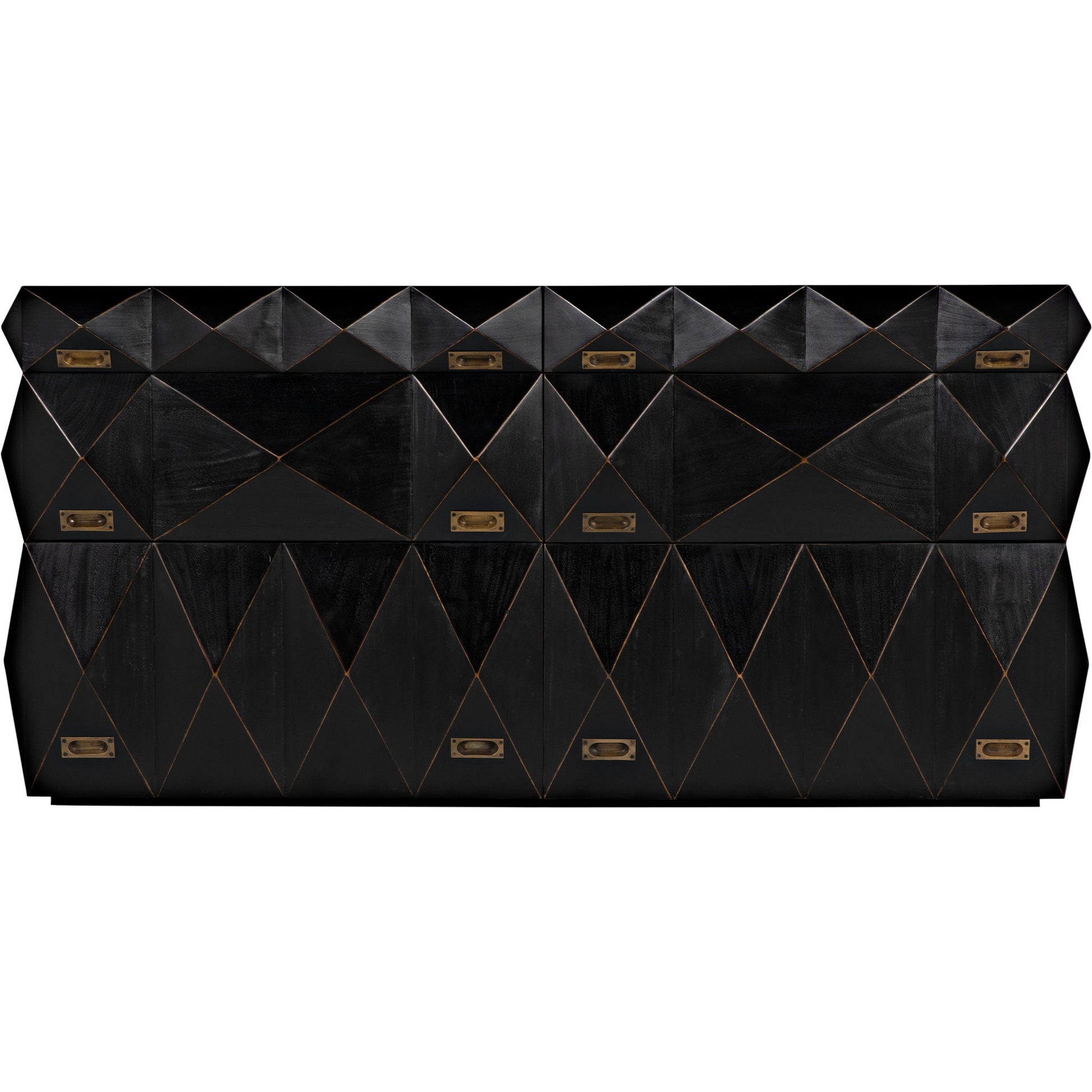 Allegra Dresser by Noir in hand rubbed black. Made from mahogany with brass pulls in a eclectic & global style.