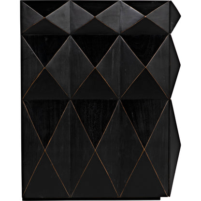 Allegra Dresser by Noir in hand rubbed black. Made from mahogany with brass pulls in a eclectic & global style.
