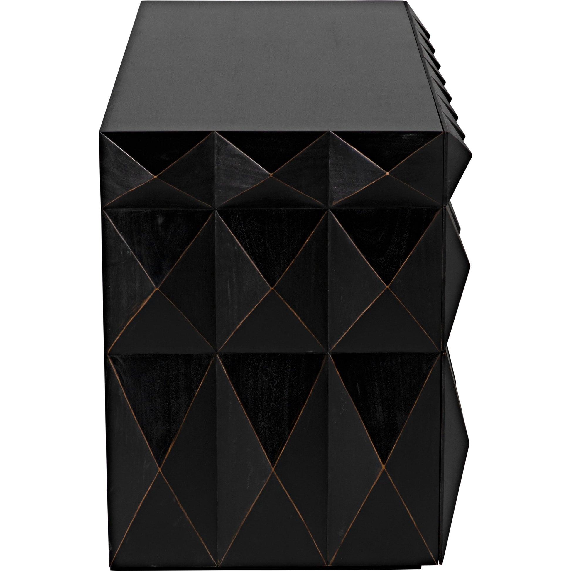 Allegra Dresser by Noir in hand rubbed black. Made from mahogany with brass pulls in a eclectic & global style.