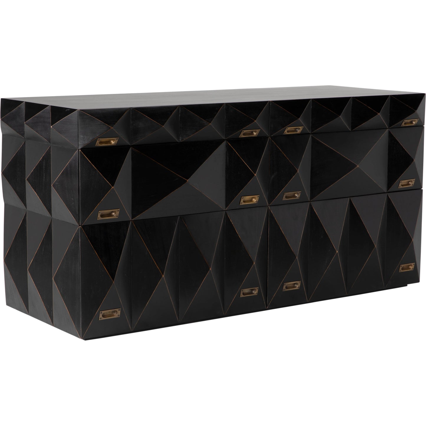 001 SI-1956780 | Primary Silo | Allegra Dresser by Noir in hand rubbed black. Made from mahogany with brass pulls in a eclectic & global style.