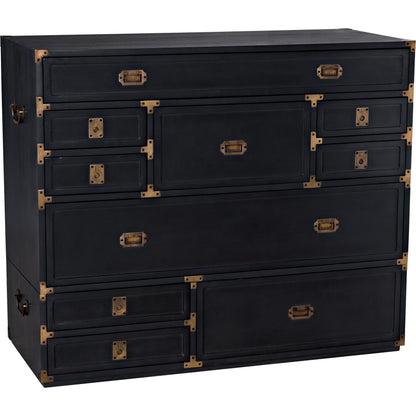 Charles Chest by Noir in pale. Made from mahogany with brass handles in a transitional style.