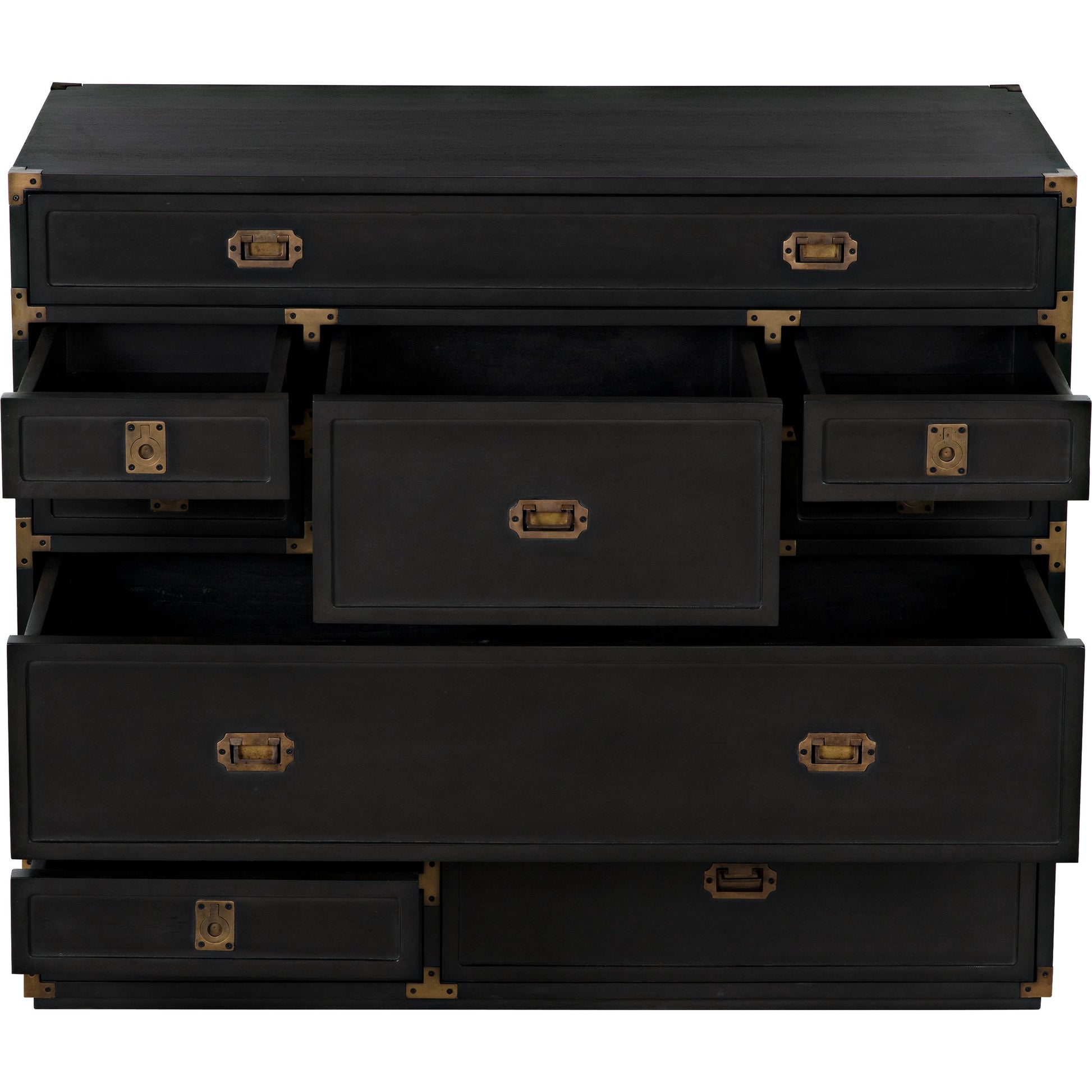 Charles Chest by Noir in pale. Made from mahogany with brass handles in a transitional style.