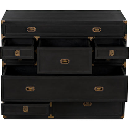 Charles Chest by Noir in pale. Made from mahogany with brass handles in a transitional style.
