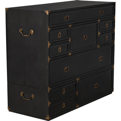 Charles Chest by Noir in pale. Made from mahogany with brass handles in a transitional style.
