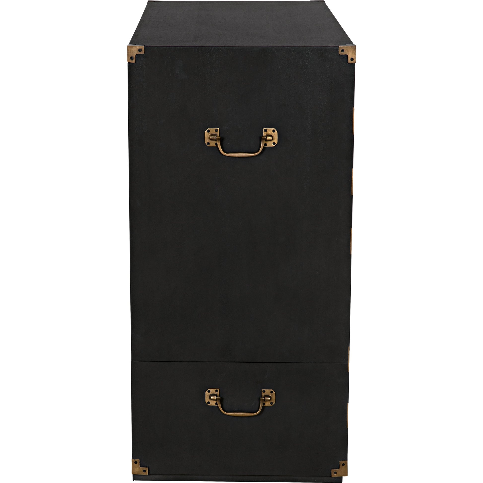 Charles Chest by Noir in pale. Made from mahogany with brass handles in a transitional style.