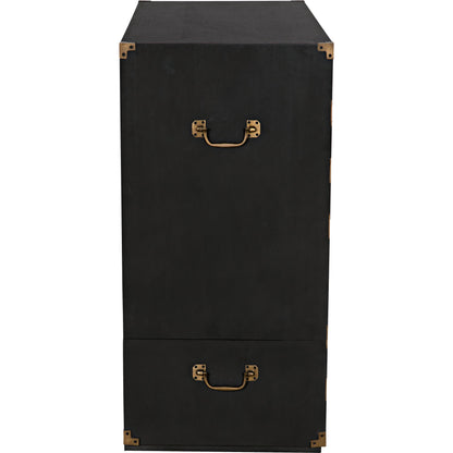 Charles Chest by Noir in pale. Made from mahogany with brass handles in a transitional style.