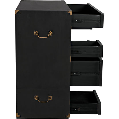 Charles Chest by Noir in pale. Made from mahogany with brass handles in a transitional style.