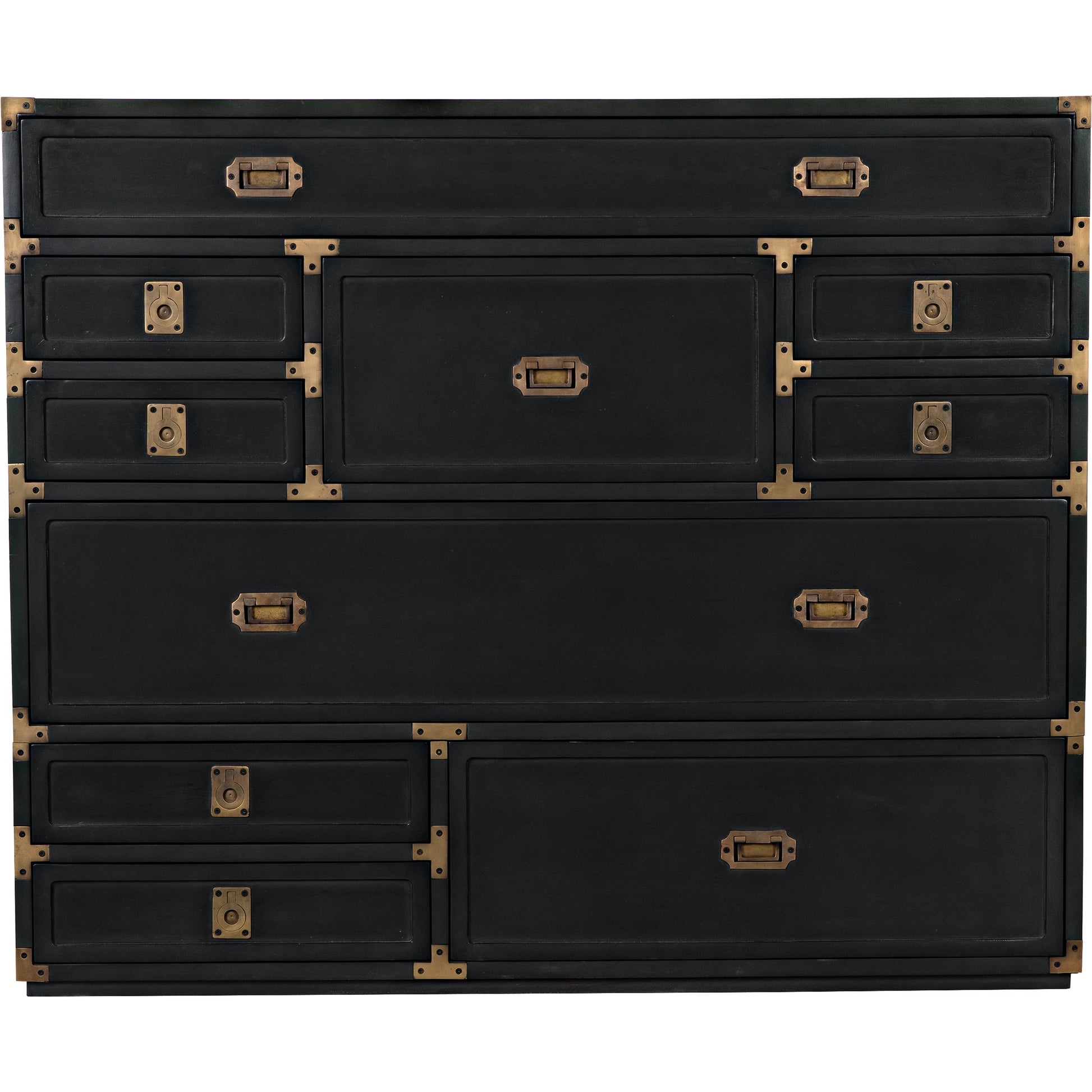 Charles Chest by Noir in pale. Made from mahogany with brass handles in a transitional style.