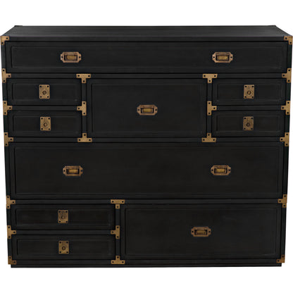 Charles Chest by Noir in pale. Made from mahogany with brass handles in a transitional style.