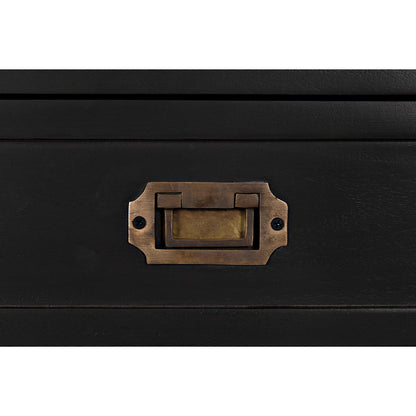 Charles Chest by Noir in pale. Made from mahogany with brass handles in a transitional style.