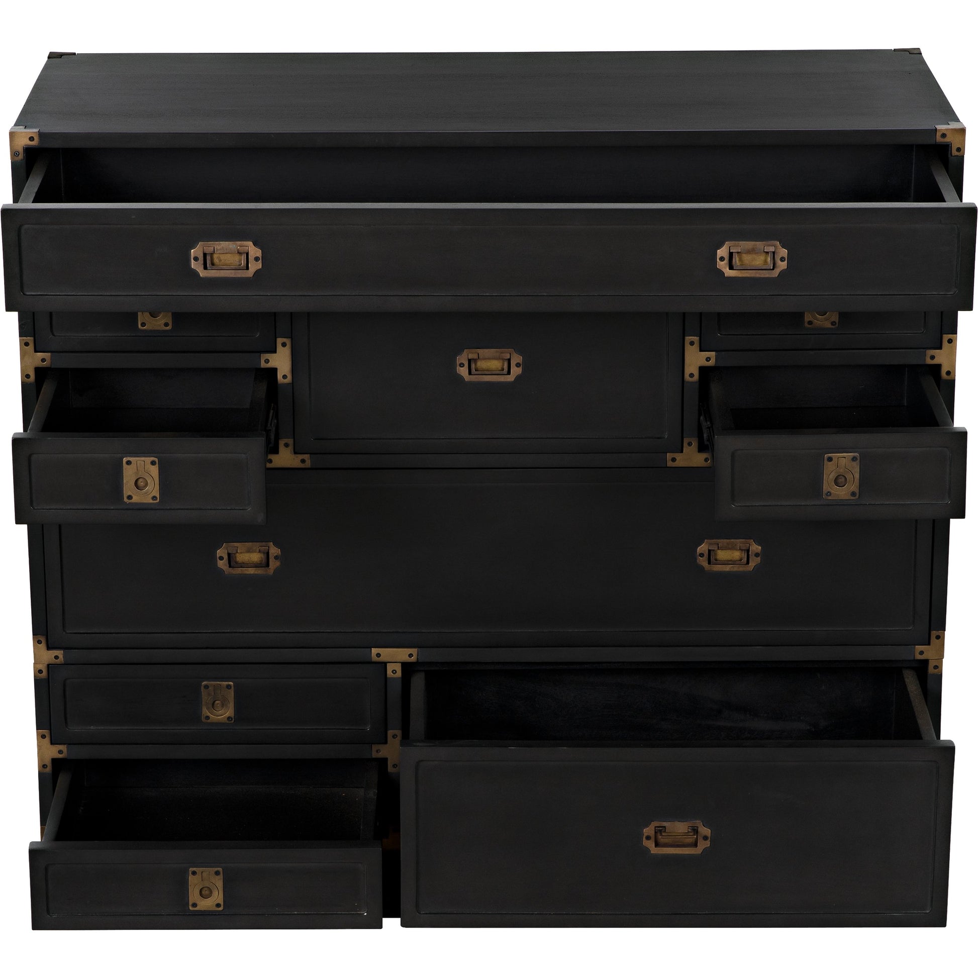Charles Chest by Noir in pale. Made from mahogany with brass handles in a transitional style.