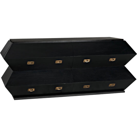 Vico Dresser by Noir in hand rubbed black. Made from mahogany in a modern style.