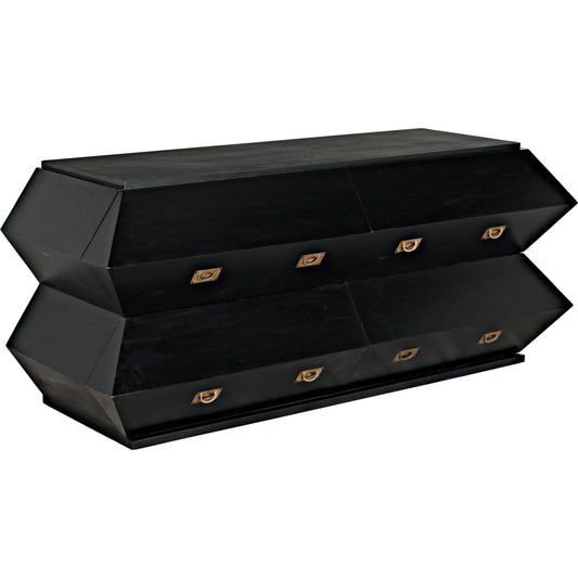 Vico Dresser by Noir in hand rubbed black. Made from mahogany in a modern style.