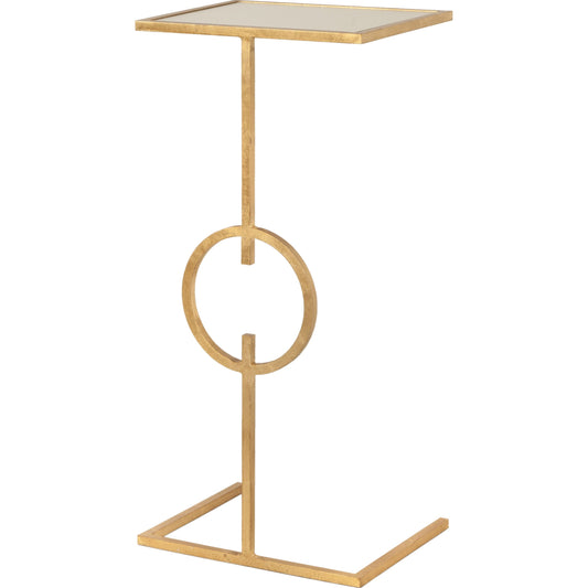 Georgia Cigar Table by Worlds Away in gold leaf and gold leaf. Made from metal, glass in a eclectic & global style.