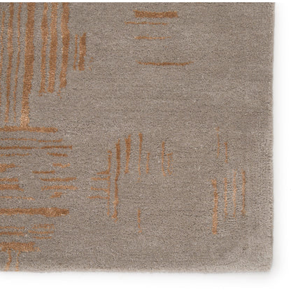 Banister Rug by Jaipur Living in gray, gold. Made from 77% wool 23% viscose in a unique style.