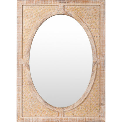 Georgia Mirror - 32898 by Surya in brown and weathered. Made from frame: rattan, substrate: manufactured wood in a modern style.