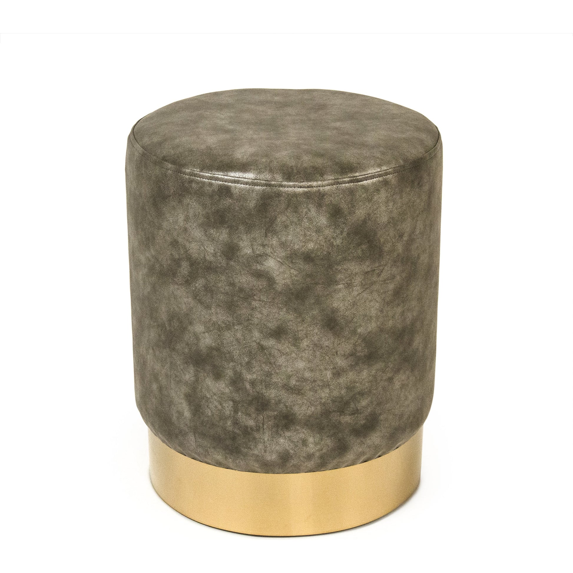 Distressed Grey Stool by Zentique in distressed grey and distressed grey pu. Made from distressed grey pu in a modern style.