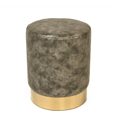 Distressed Grey Stool by Zentique in distressed grey and distressed grey pu. Made from distressed grey pu in a modern style.