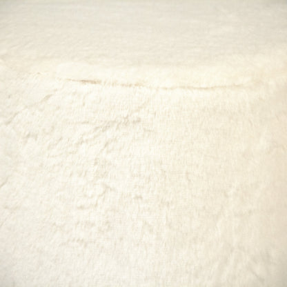 White Faux Fur Vanity Stool by Zentique in white. Made from white faux fur velvet in a transitional style.