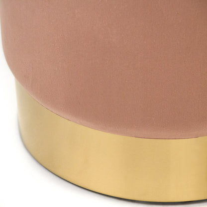 Mauve Rose Velvet Accent Stool by Zentique in rose velvet and mauve rose velvet. Made from mauve rose velvet in a transitional style.
