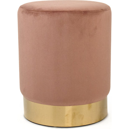 Mauve Rose Velvet Accent Stool by Zentique in rose velvet and mauve rose velvet. Made from mauve rose velvet in a transitional style.