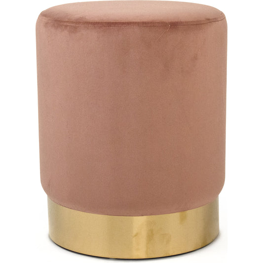 Mauve Rose Velvet Accent Stool by Zentique in rose velvet and mauve rose velvet. Made from mauve rose velvet in a transitional style.