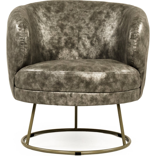 Distressed Grey Tub Chair by Zentique in distressed gray and distressed gray pu. Made from distressed grey pu in a modern style.