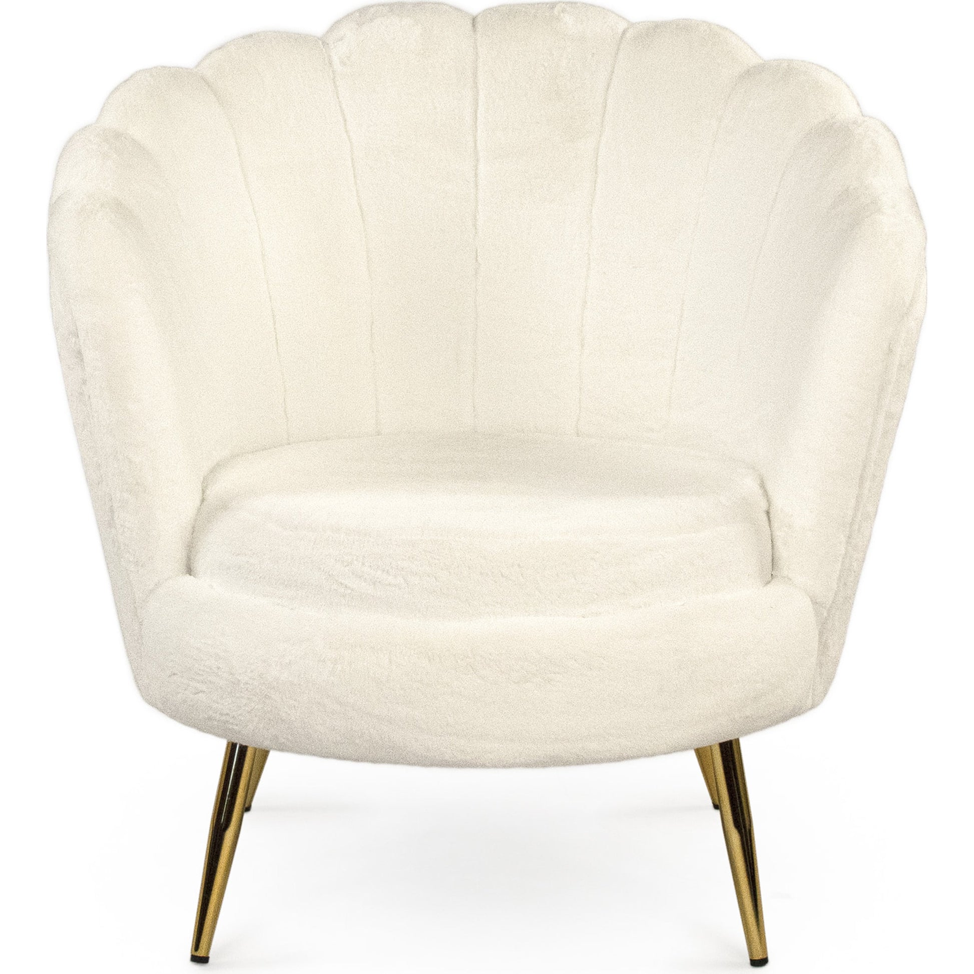 White Faux Fur Tufted Tub Chair by Zentique in white faux and white faux fur velvet. Made from white faux fur velvet in a modern style.