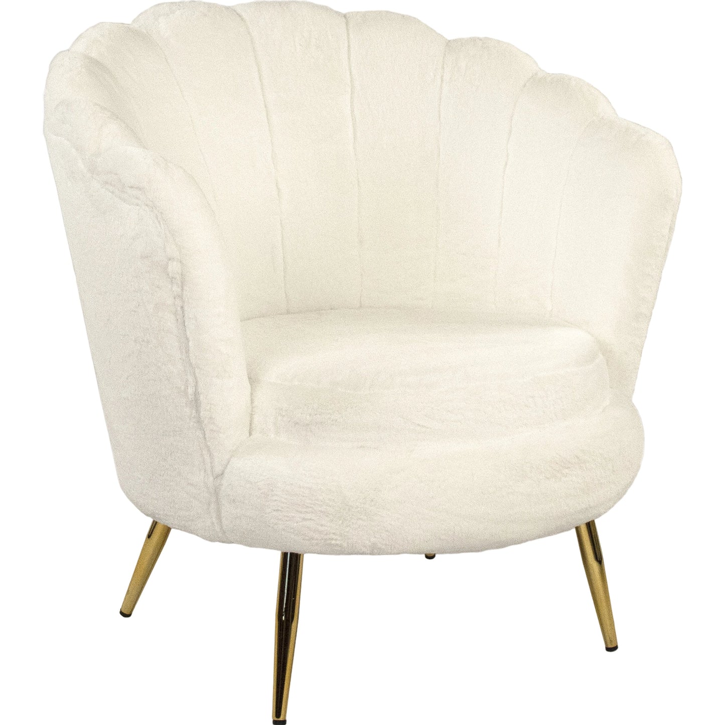 001 SR-900459 | Primary Silo | White Faux Fur Tufted Tub Chair by Zentique in white faux and white faux fur velvet. Made from white faux fur velvet in a modern style.