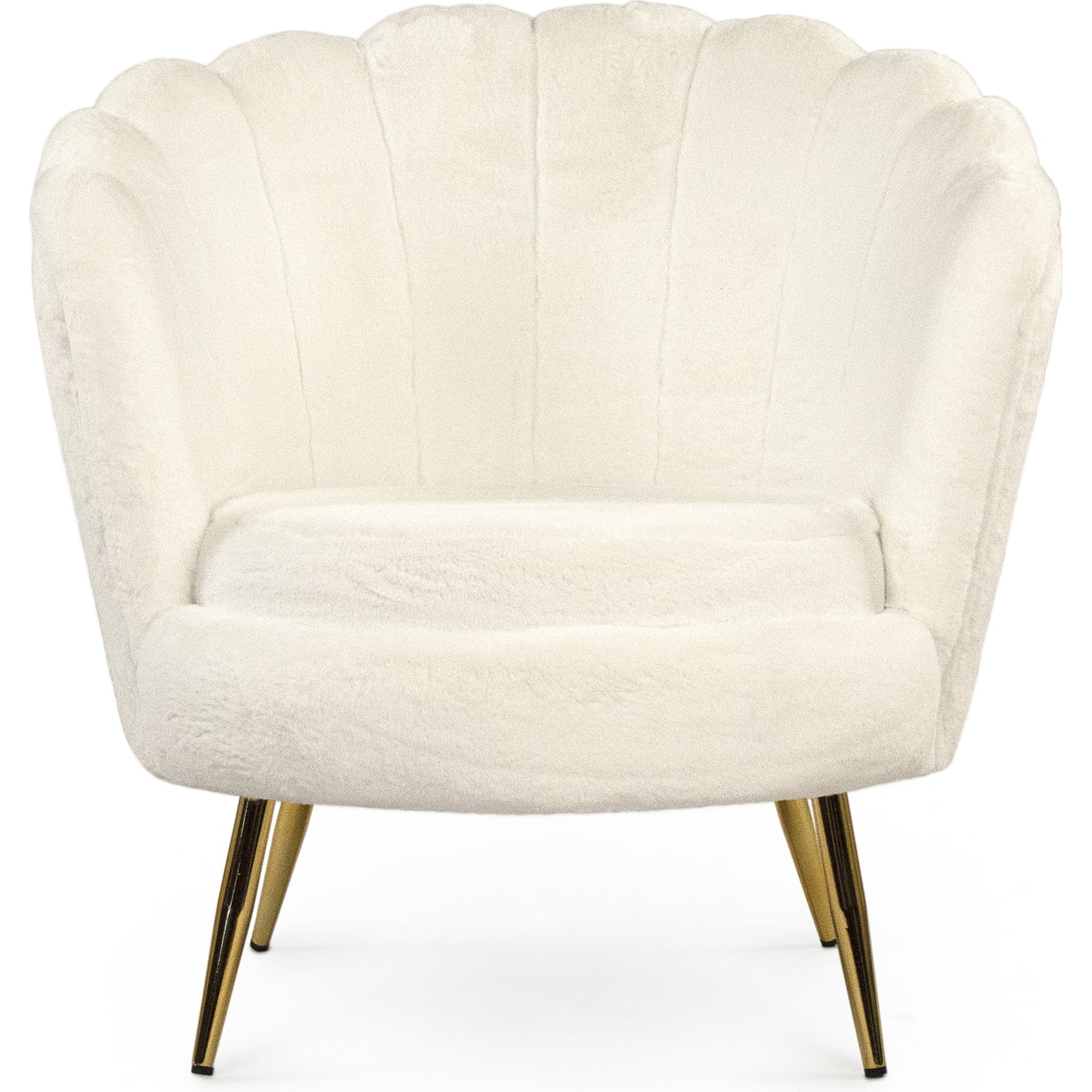 White Faux Fur Tufted Tub Chair by Zentique in white faux and white faux fur velvet. Made from white faux fur velvet in a modern style.