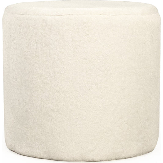 White Faux Fur Stool by Zentique in white. Made from white faux fur velvet in a modern style.