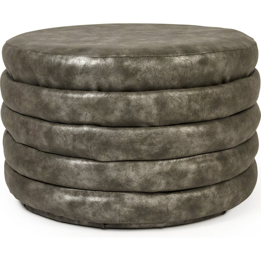 001 SR-900141 | Additional Silo | Distressed Grey Ottoman by Zentique in distressed grey and distressed grey pu. Made from distressed grey pu in a modern style.