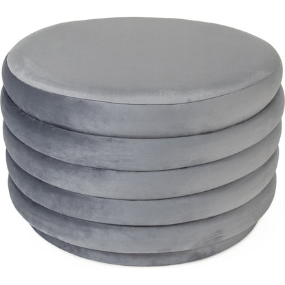 Pale Blue Velvet Ottoman by Zentique in pale blue velvet and pale blue velvet. Made from pale blue velvet in a transitional style.