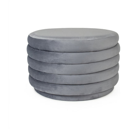 Pale Blue Velvet Ottoman by Zentique in pale blue velvet and pale blue velvet. Made from pale blue velvet in a transitional style.