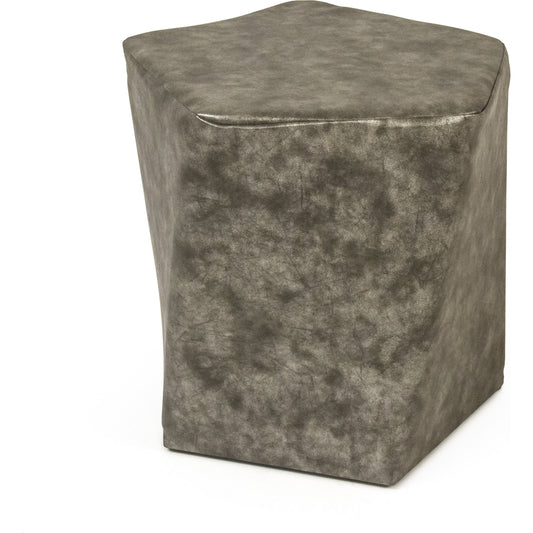 Distressed Grey Twisted Pentagon Stool by Zentique in distressed grey and distressed grey pu. Made from distressed grey pu in a modern style.