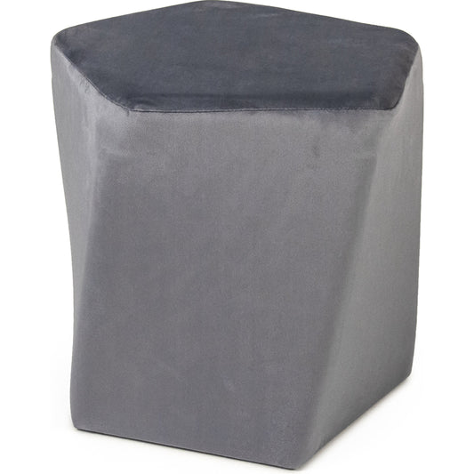 Pale Blue Velvet Twisted Pentagon Stool by Zentique in pale blue velvet and pale blue velvet. Made from pale blue velvet in a modern style.