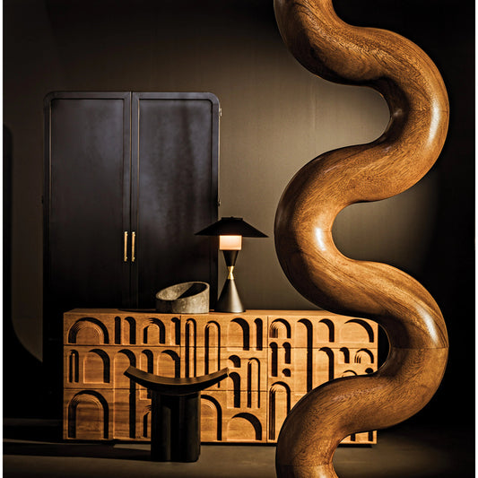 Tresor Hutch by Noir in matte black. Made from industrial steel in a modern style.