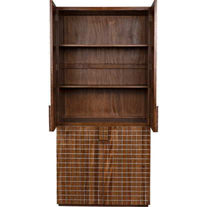 Clash Hutch by Noir in dark walnut. Made from walnut in a cottage & farmhouse style.