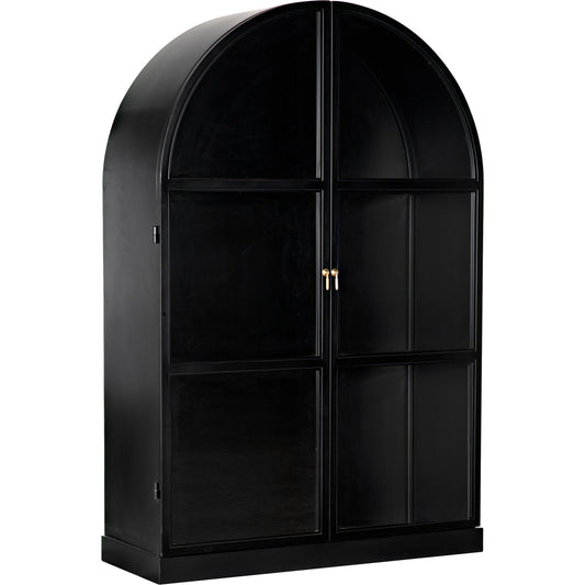 Yoke Hutch by Noir in matte black. Made from industrial steel and glass in a modern style.
