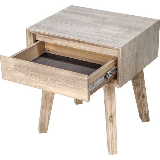 Gia 1 Drawer Nightstand by LH Imports in light brown, gray. Made from acacia in a modern style.