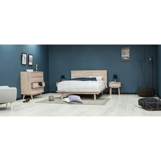 Gia 1 Drawer Nightstand by LH Imports in light brown, gray. Made from acacia in a modern style.