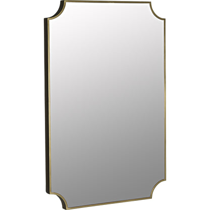 Convexed Mirror by Noir in antique brass. Made from metal, mirror in a transitional style.
