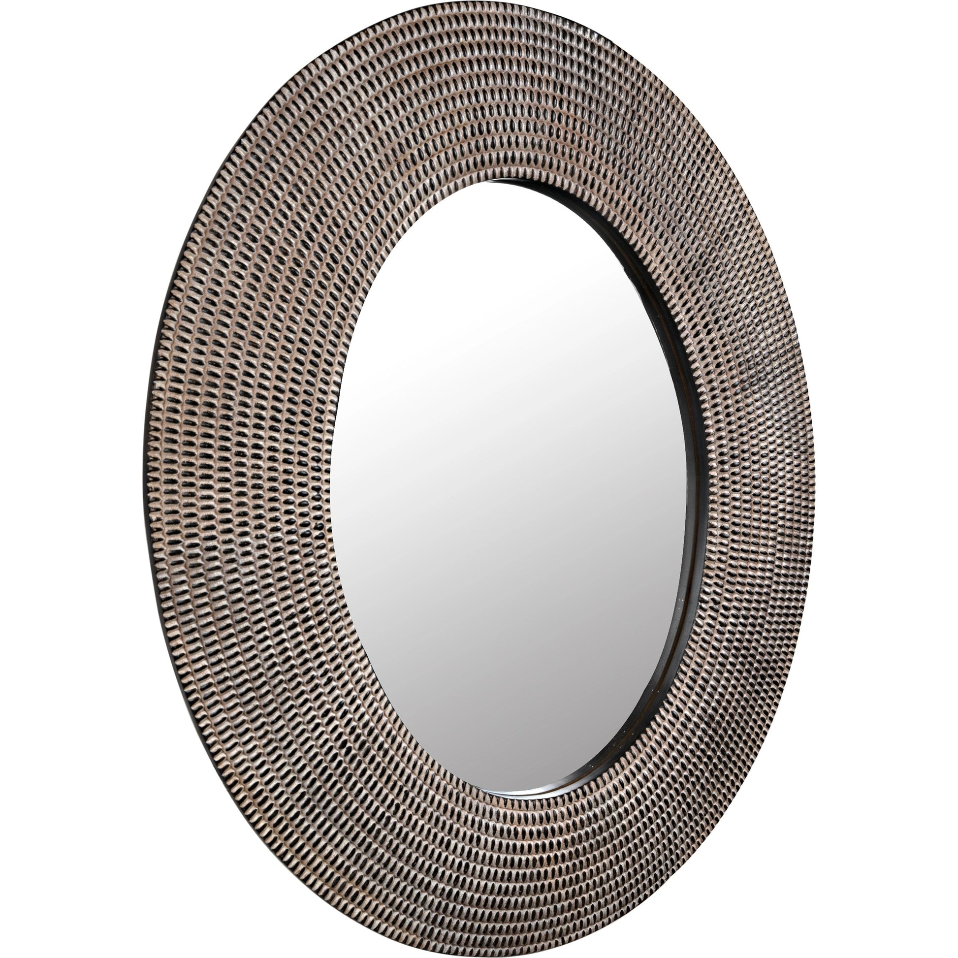 Coco Mirror by Noir in ebony walnut and white. Made from walnut and mirror in a cottage & farmhouse style.