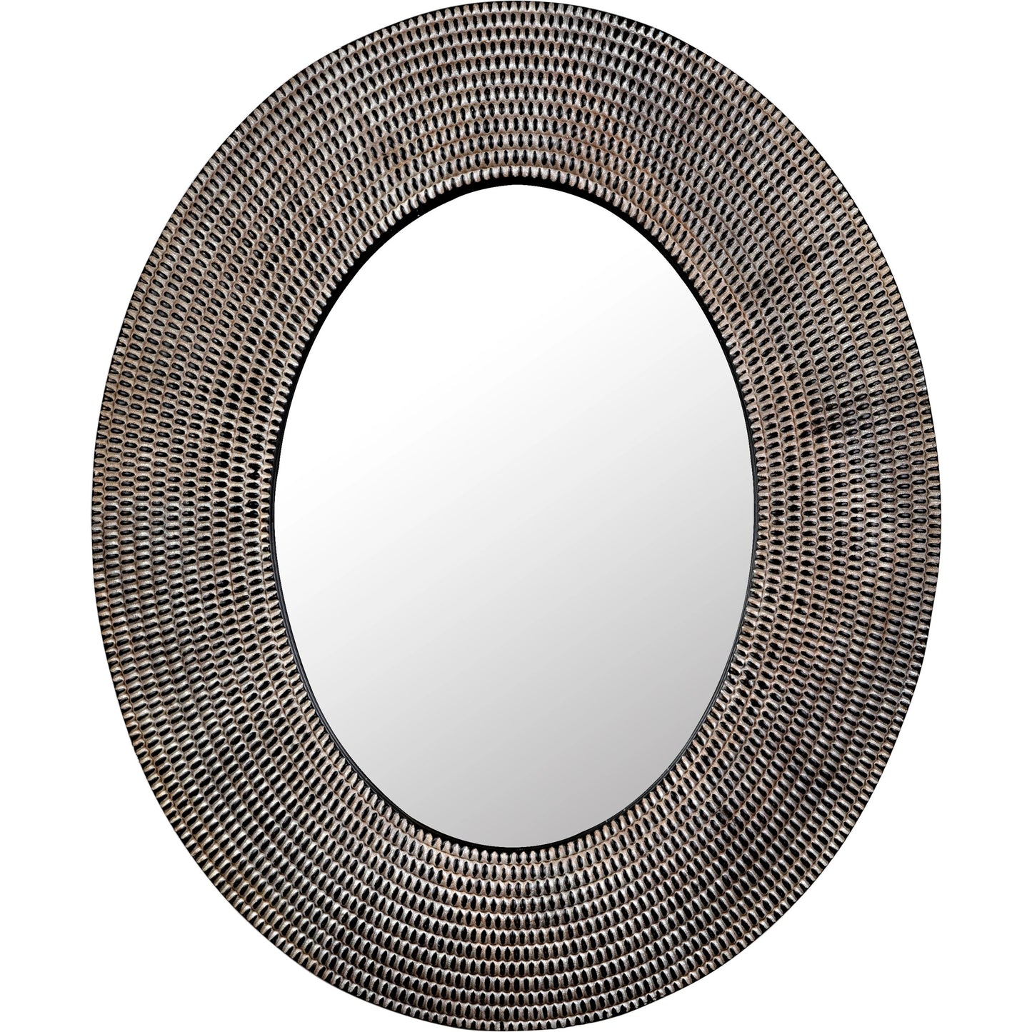 000 SI-1956835 | Primary Silo | Coco Mirror by Noir in ebony walnut and white. Made from walnut and mirror in a cottage & farmhouse style.