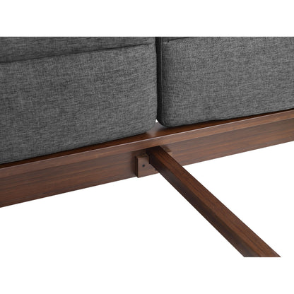 Park Avenue Fabric Platform Bed by Greenington in ruby. Made from solid moso bamboo in a modern style.