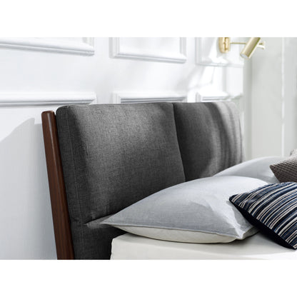 Park Avenue Fabric Platform Bed by Greenington in ruby. Made from solid moso bamboo in a modern style.