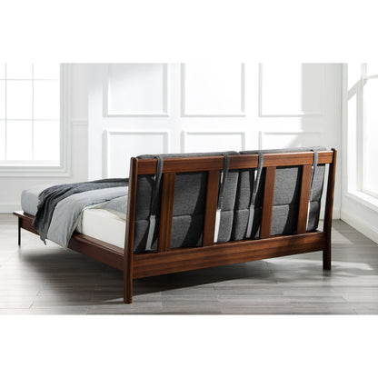 Park Avenue Fabric Platform Bed by Greenington in ruby. Made from solid moso bamboo in a modern style.