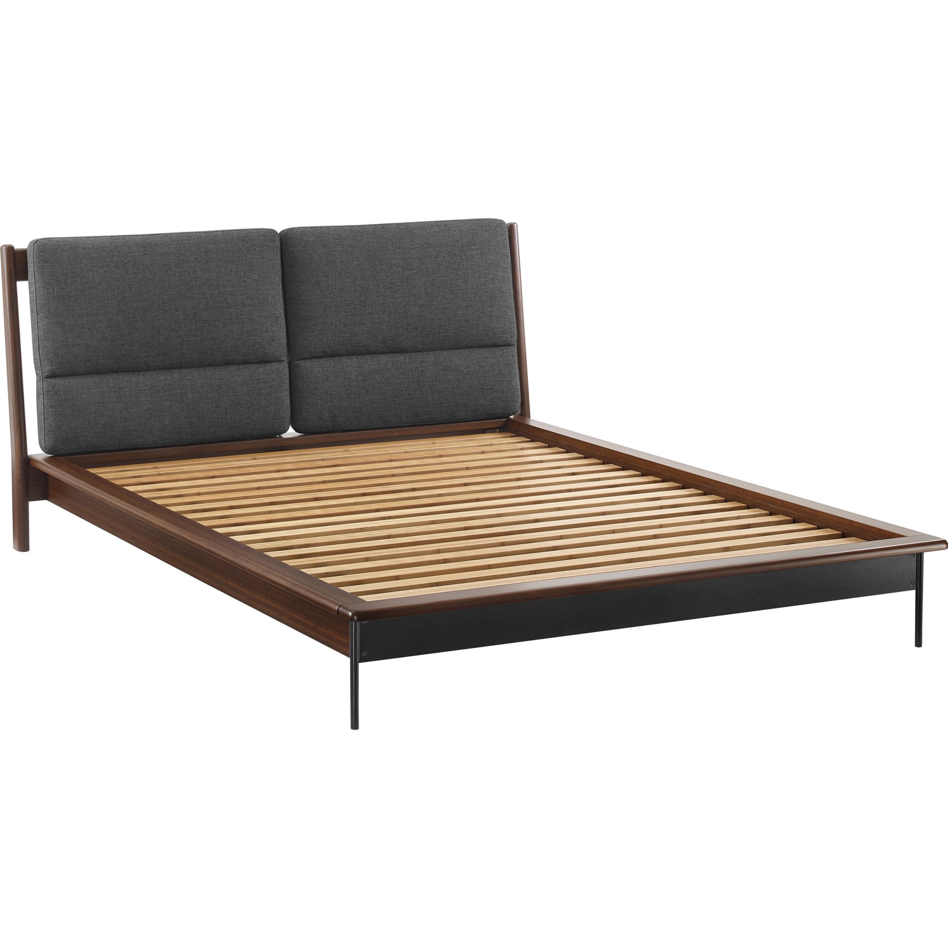 Park Avenue Fabric Platform Bed by Greenington in ruby. Made from solid moso bamboo in a modern style.